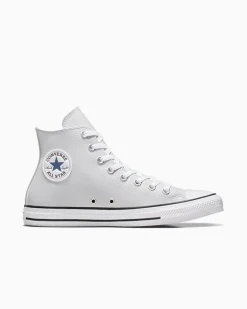 Converse Modelli Alti|Chuck Taylor All Star<Chuck Taylor All Star Faux Leather Grigio pallido/Acqua scura/Bianco