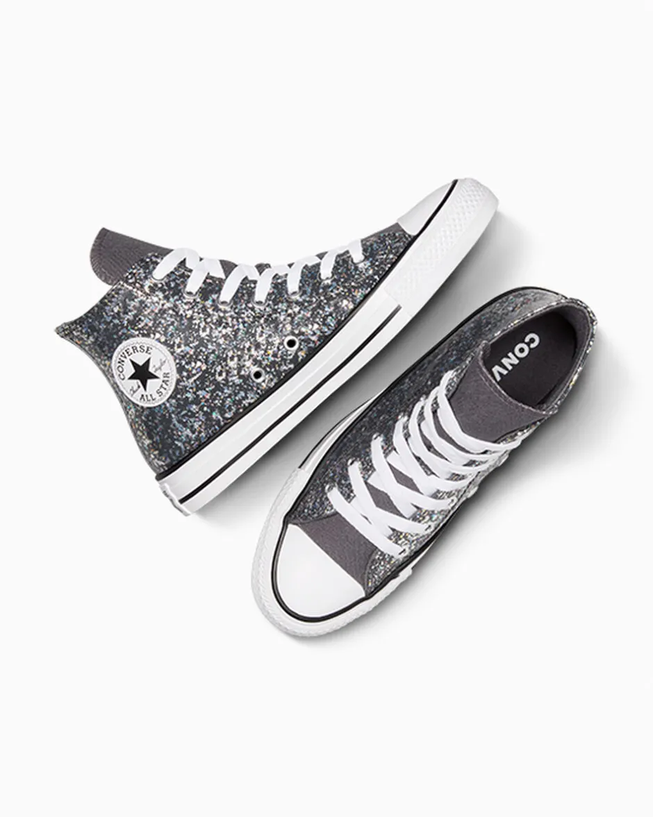 Converse Ragazza<Chuck Taylor All Star Glitter Materia scura/Bianco/Nero
