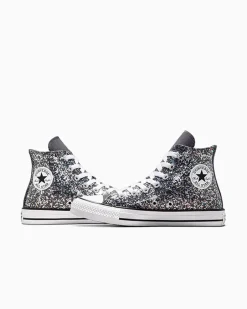 Converse Ragazza<Chuck Taylor All Star Glitter Materia scura/Bianco/Nero
