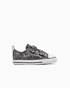 Converse Ragazza|Modelli Bassi<Chuck Taylor All Star Glitter Easy-On Materia scura/Bianco/Nero