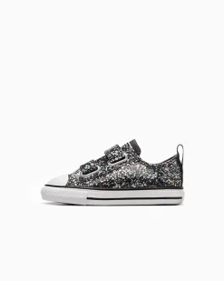 Converse Ragazza|Modelli Bassi<Chuck Taylor All Star Glitter Easy-On Materia scura/Bianco/Nero