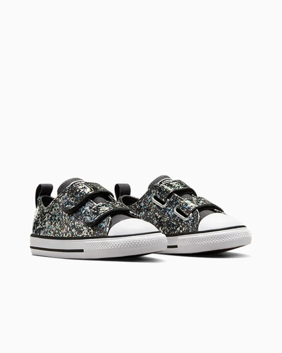 Converse Ragazza|Modelli Bassi<Chuck Taylor All Star Glitter Easy-On Materia scura/Bianco/Nero