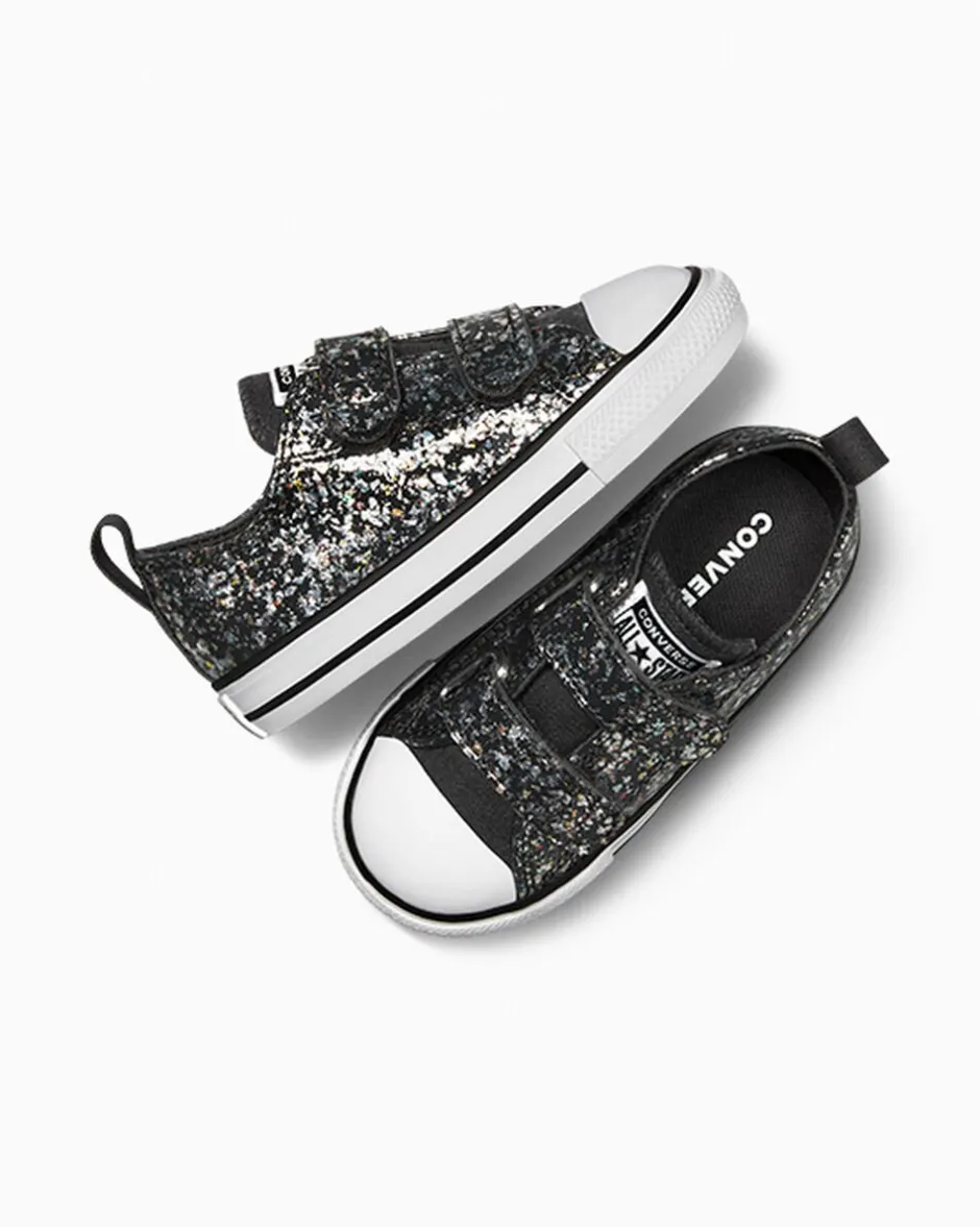 Converse Ragazza|Modelli Bassi<Chuck Taylor All Star Glitter Easy-On Materia scura/Bianco/Nero