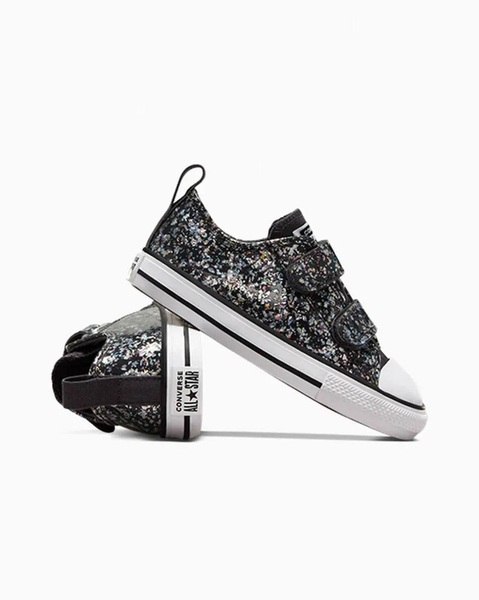 Converse Ragazza|Modelli Bassi<Chuck Taylor All Star Glitter Easy-On Materia scura/Bianco/Nero