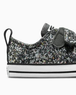 Converse Ragazza|Modelli Bassi<Chuck Taylor All Star Glitter Easy-On Materia scura/Bianco/Nero