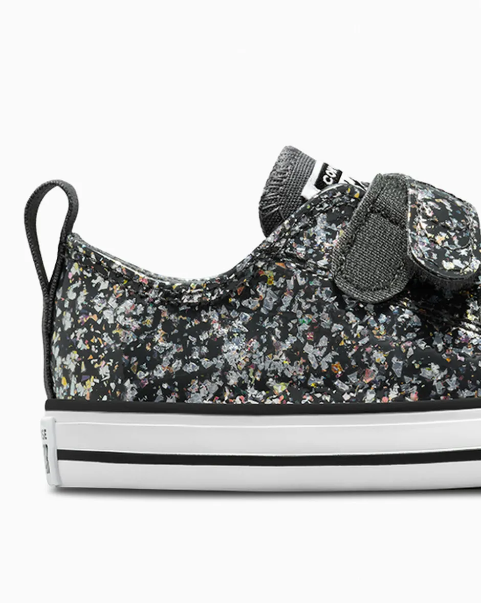 Converse Ragazza|Modelli Bassi<Chuck Taylor All Star Glitter Easy-On Materia scura/Bianco/Nero