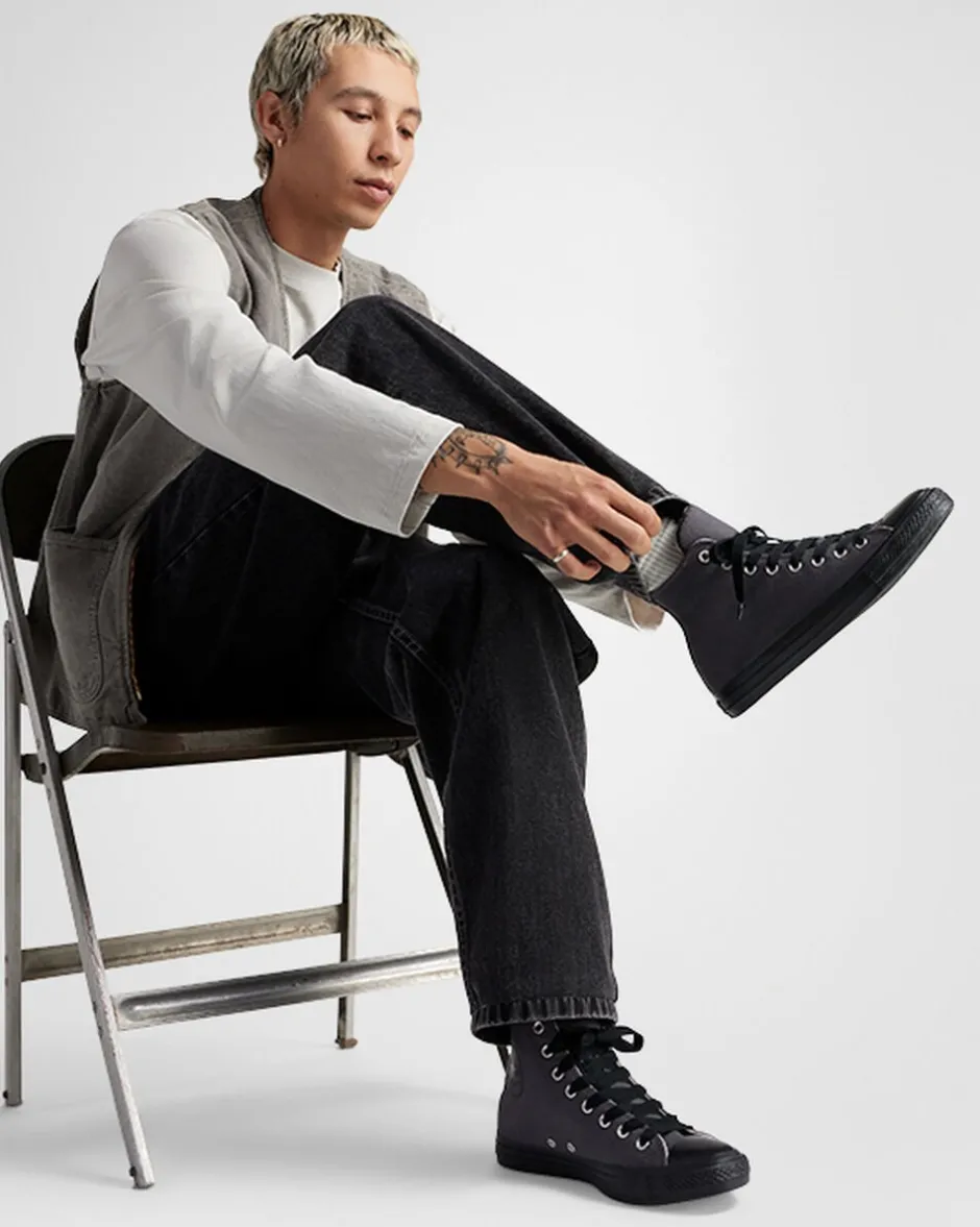 Converse Modelli Alti|Modelli Alti<Chuck Taylor All Star Heavy Canvas Materia scura/Nero/Nero