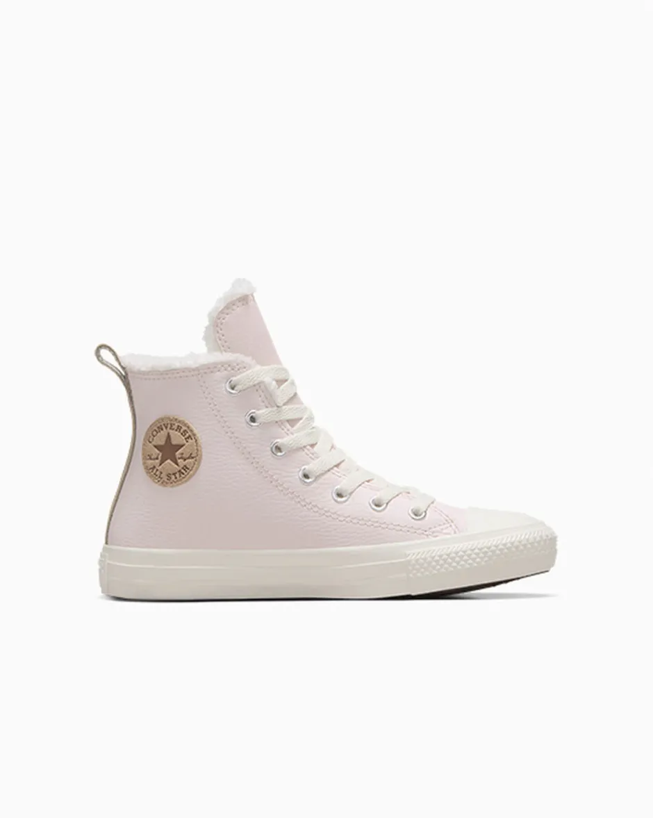 Converse Ragazza<Chuck Taylor All Star Leather & Sherpa Blush Hush/Egret/Grigio caldo
