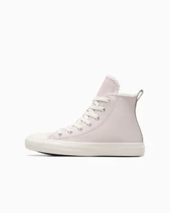 Converse Ragazza<Chuck Taylor All Star Leather & Sherpa Blush Hush/Egret/Grigio caldo