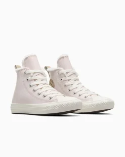 Converse Ragazza<Chuck Taylor All Star Leather & Sherpa Blush Hush/Egret/Grigio caldo