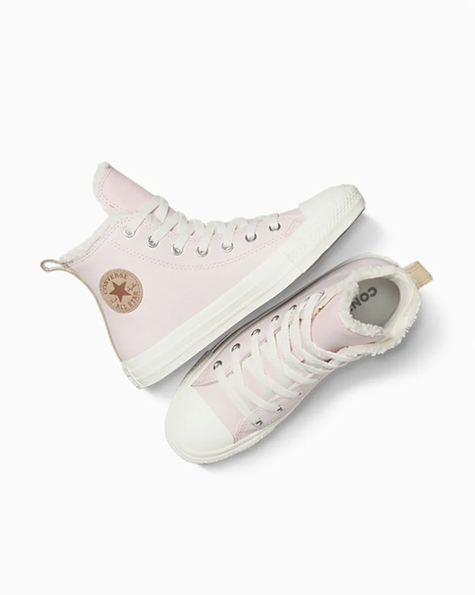 Converse Ragazza<Chuck Taylor All Star Leather & Sherpa Blush Hush/Egret/Grigio caldo
