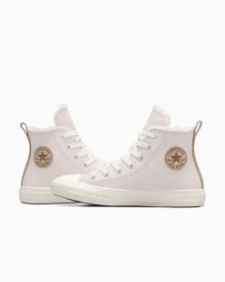 Converse Ragazza<Chuck Taylor All Star Leather & Sherpa Blush Hush/Egret/Grigio caldo