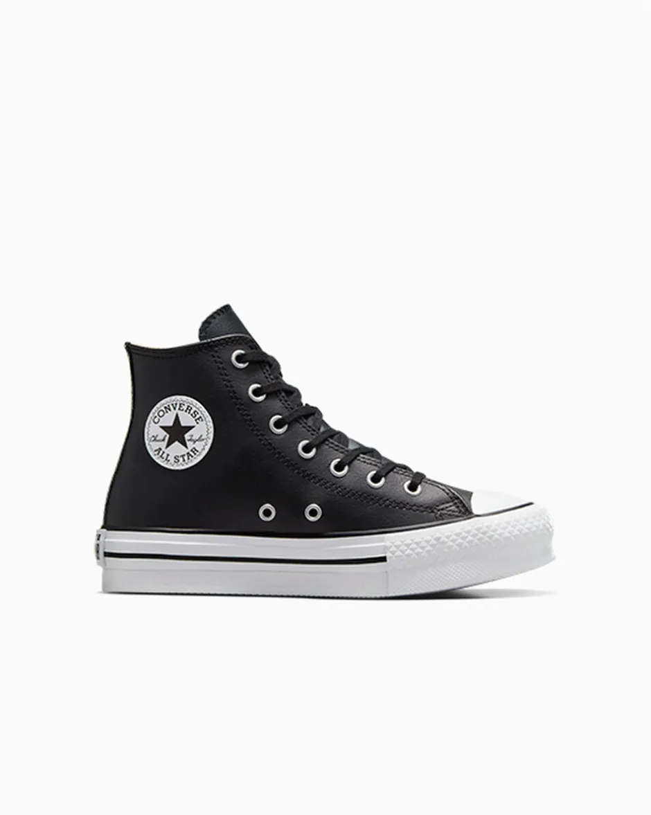 Converse Bambini (Età 4-8 Anni)|Ragazzo<Chuck Taylor All Star Lift Platform Leather Nero/Avorio naturale/Bianco