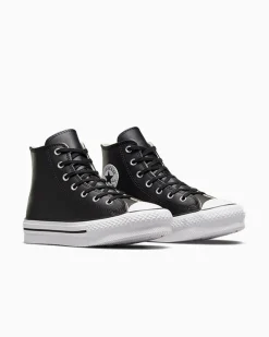 Converse Bambini (Età 4-8 Anni)|Ragazzo<Chuck Taylor All Star Lift Platform Leather Nero/Avorio naturale/Bianco