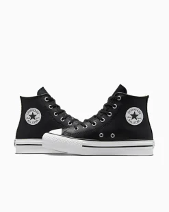 Converse Bambini (Età 4-8 Anni)|Ragazzo<Chuck Taylor All Star Lift Platform Leather Nero/Avorio naturale/Bianco