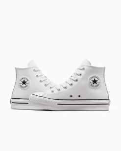 Converse Bambini (Età 4-8 Anni)|Ragazzo<Chuck Taylor All Star Lift Platform Leather Bianco/Avorio naturale/Nero