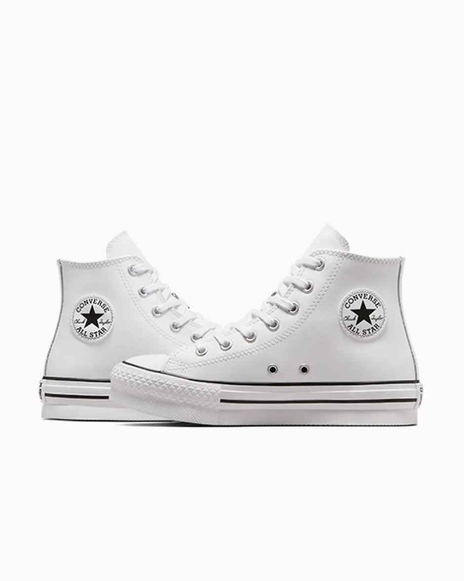 Converse Bambini (Età 4-8 Anni)|Ragazzo<Chuck Taylor All Star Lift Platform Leather Bianco/Avorio naturale/Nero
