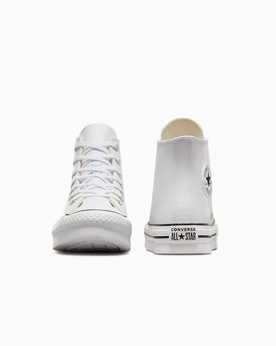 Converse Bambini (Età 4-8 Anni)|Ragazzo<Chuck Taylor All Star Lift Platform Leather Bianco/Avorio naturale/Nero