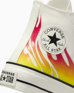 Converse Modelli Con Platform|Modelli Alti<Chuck Taylor All Star Lift Platform Flames Egret/Rosso smalto/Nero