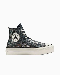 Converse Modelli Alti|Modelli Con Platform<Chuck Taylor All Star Lift Platform Glitter Profondo scuro/Egret/Nero