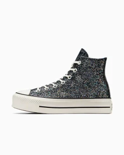Converse Modelli Alti|Modelli Con Platform<Chuck Taylor All Star Lift Platform Glitter Profondo scuro/Egret/Nero
