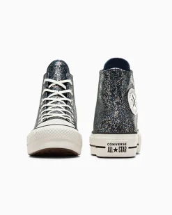 Converse Modelli Alti|Modelli Con Platform<Chuck Taylor All Star Lift Platform Glitter Profondo scuro/Egret/Nero