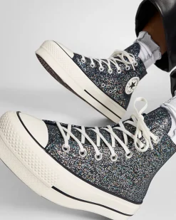 Converse Modelli Alti|Modelli Con Platform<Chuck Taylor All Star Lift Platform Glitter Profondo scuro/Egret/Nero