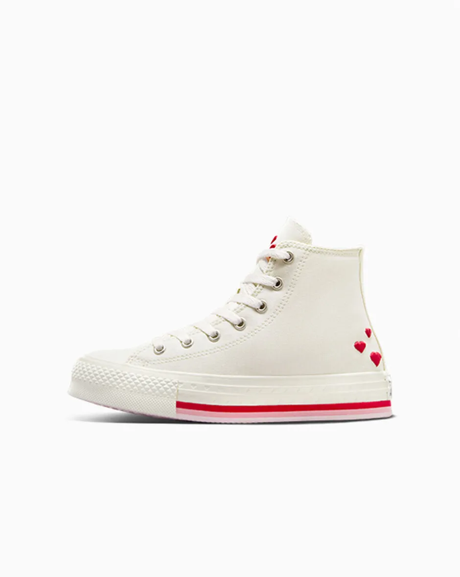 Converse Platform|Bambini (Età 4-8 Anni)<Chuck Taylor All Star Lift Valentine's Day Platform Bianco vintage/Rosso