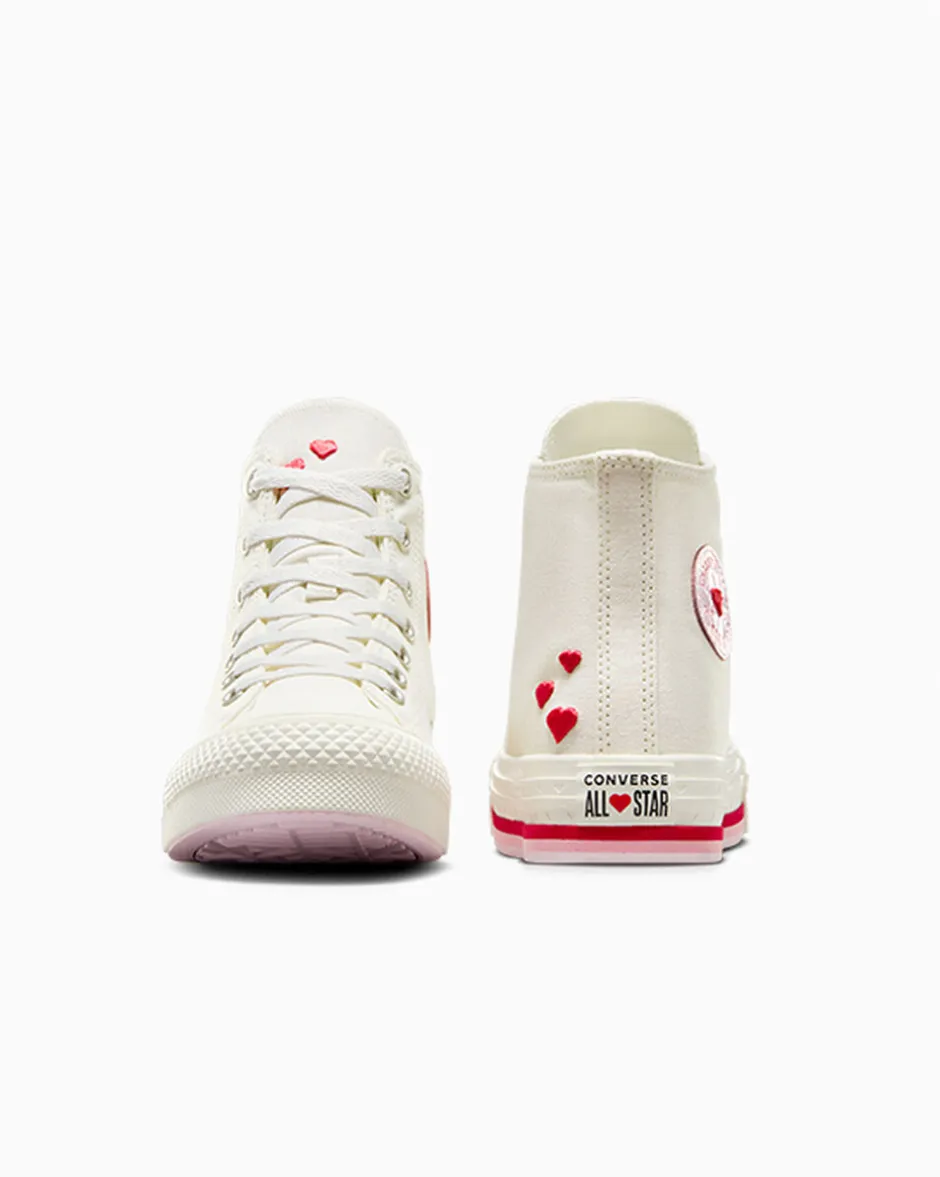 Converse Platform|Bambini (Età 4-8 Anni)<Chuck Taylor All Star Lift Valentine's Day Platform Bianco vintage/Rosso