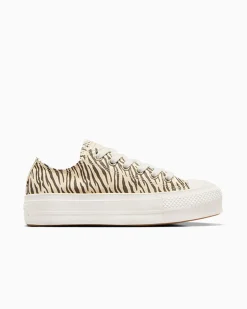 Converse Modelli Bassi|Modelli Con Platform<Chuck Taylor All Star Lift Zebra Print Egret/Egret/Fumo motore