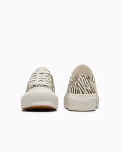 Converse Modelli Bassi|Modelli Con Platform<Chuck Taylor All Star Lift Zebra Print Egret/Egret/Fumo motore