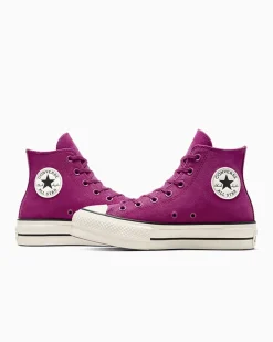 Converse Modelli Alti|Modelli Con Platform<Chuck Taylor All Star Lift Platform Colorful Suede Quantum Violet/Egret/Nero