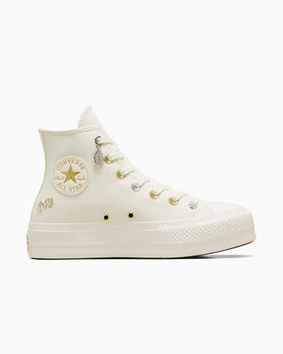 Converse Modelli Con Platform|Modelli Alti<Chuck Taylor All Star Lift Platform Luck Charms Egret/Oro/Argento