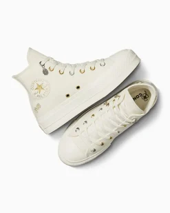 Converse Modelli Con Platform|Modelli Alti<Chuck Taylor All Star Lift Platform Luck Charms Egret/Oro/Argento