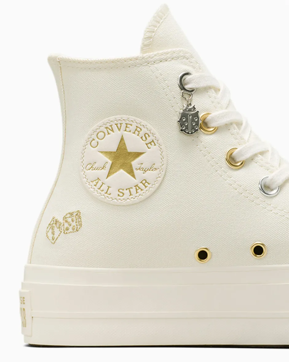 Converse Modelli Con Platform|Modelli Alti<Chuck Taylor All Star Lift Platform Luck Charms Egret/Oro/Argento