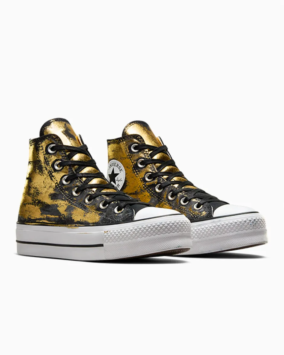 Converse Modelli Alti|Modelli Con Platform<Chuck Taylor All Star Lift Platform Gold Layer Oro nero