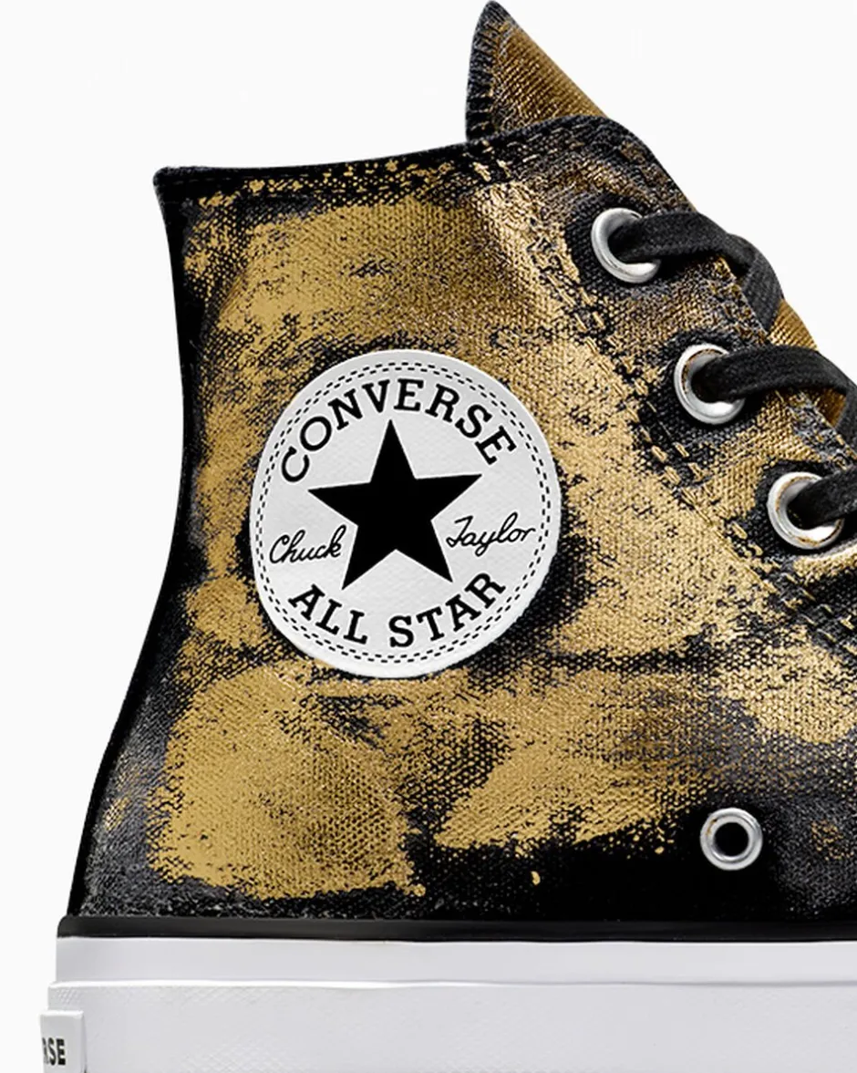 Converse Modelli Alti|Modelli Con Platform<Chuck Taylor All Star Lift Platform Gold Layer Oro nero