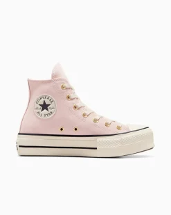 Converse Modelli Alti|Modelli Con Platform<Chuck Taylor All Star Lift Platform Suede Petalo pallido/Avorio naturale/Nero