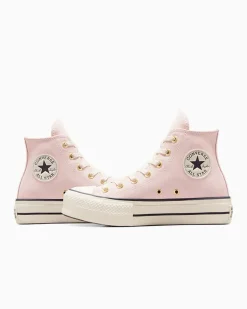 Converse Modelli Alti|Modelli Con Platform<Chuck Taylor All Star Lift Platform Suede Petalo pallido/Avorio naturale/Nero