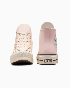 Converse Modelli Alti|Modelli Con Platform<Chuck Taylor All Star Lift Platform Suede Petalo pallido/Avorio naturale/Nero