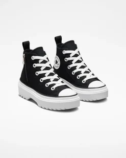 Converse Platform|Ragazzi (Età 8-12 Anni)<Chuck Taylor All Star Lugged Lift Platform Canvas Nero/Nero/Bianco