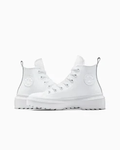 Converse Ragazzi (Età 8-12 Anni)|Ragazza<Chuck Taylor All Star Lugged Lift Platform Leather White/White/White