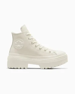 Converse Modelli Alti|Modelli Con Platform<Chuck Taylor All Star Lugged Heel Leather Platform Egret/Egret/Egret