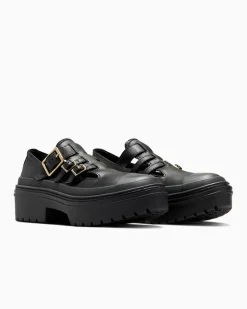 Converse Modelli Bassi|Modelli Con Platform<Chuck Taylor All Star Lugged Heel Mary Jane Platform Nero/Nero/Oro
