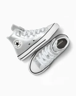 Converse Bambini (Età 4-8 Anni)|Ragazza<Chuck Taylor All Star Metallic Easy-On Argento/Bianco/Argento