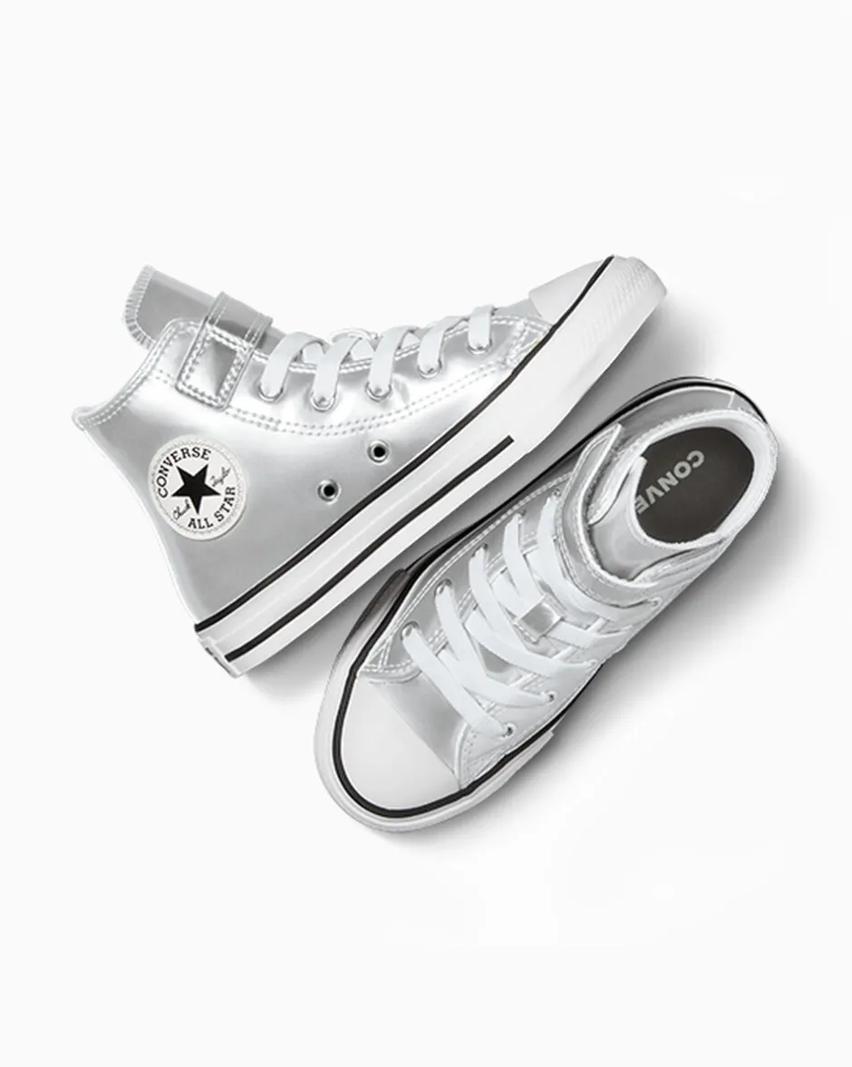 Converse Bambini (Età 4-8 Anni)|Ragazza<Chuck Taylor All Star Metallic Easy-On Argento/Bianco/Argento