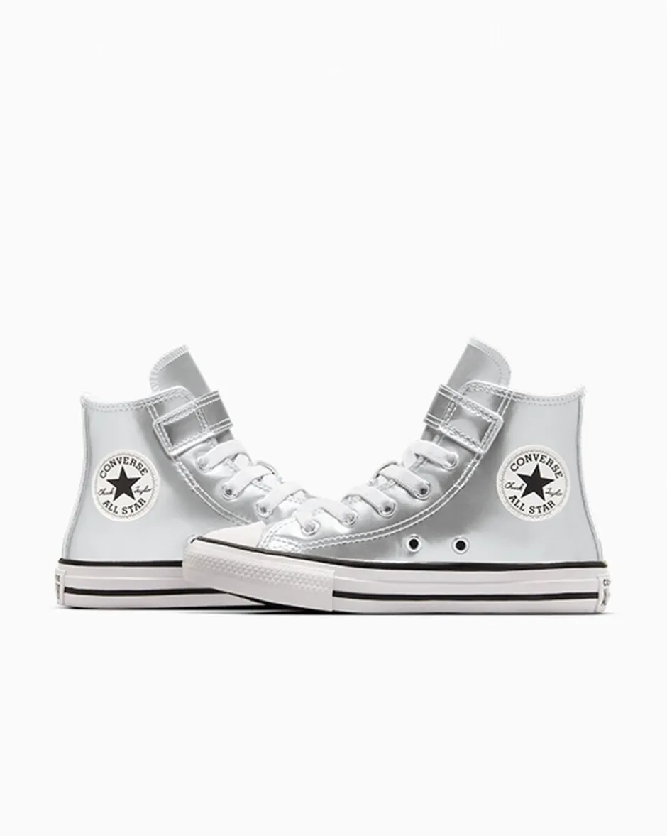 Converse Bambini (Età 4-8 Anni)|Ragazza<Chuck Taylor All Star Metallic Easy-On Argento/Bianco/Argento
