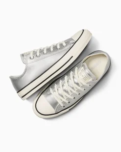 Converse Modelli Bassi|Chuck Taylor All Star<Chuck Taylor All Star Metallic Leather Argento/Egret/Nero