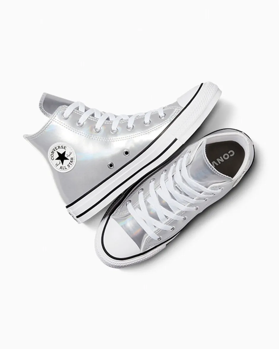 Converse Ragazzi (Età 8-12 Anni)|Bambini (Età 4-8 Anni)<Chuck Taylor All Star Metallic Argento/Bianco/Argento