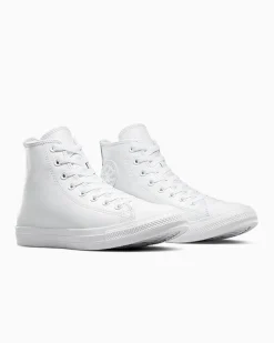 Converse Modelli Alti|Chuck Taylor All Star<Chuck Taylor All Star Mono Leather Bianco monocromo
